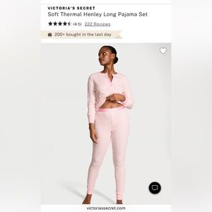 New Victoria's Secret Pink Striped Pajama Set